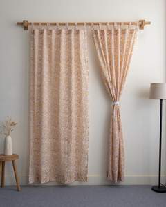 Ensemble de rideaux imprimés à la main avec motifs floraux pour fenêtres, rideaux de luxe pour salon, rideaux de fenêtre imprimés floraux - Product Image 1