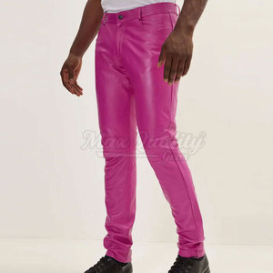 Dernier design, service OEM, pantalon décontracté en toile et cuir pour homme, confortable, respirant, imperméable, qualité supérieure, effet délavé - Product Image 4