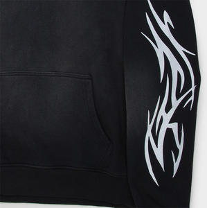 100% Cotton 450gsm Heavyweight Lined Fleece Custom Logo Men's <b>Gym</b> <b>Hoodie</b> Solid Color Block Streetwear Plus Size Tracksuit Winter - Product Image 6