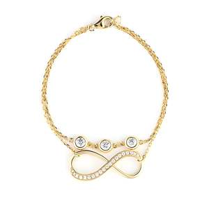 Jeulia Double Layer <b>Infinity</b> Sterling Silver <b>Bracelet</b> with Birthstone - Product Image 1