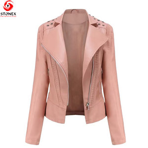 Chaqueta de Cuero para Mujer, Estilo Moderno, Nuevo Modelo, Informal, con Cierre, Chaquetas de Cuero para Mujer, Venta Caliente, Alta Calidad, OEM - Product Image 1