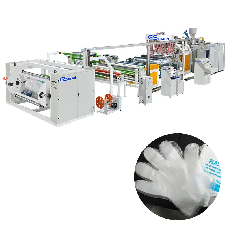 CPP CPE Casting Embossed Membrane Film Extrusion Manufacturing Machine Line for Disposable Gloves