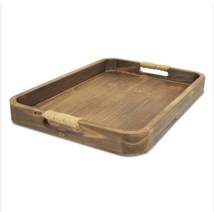 Plateau de service en bois de manguier de qualité supérieure de couleur naturelle avec poignées de corde Prix de marché concurrentiel pour les acheteurs en gros - Product Image 3