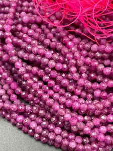 Mehrajudin <b>Gems</b> Super Quality Natural Red Ruby <b>Stone</b> 8mm Rondelle Beads Third Party Certified Rajasthan Jewelry Making - Product Image 3