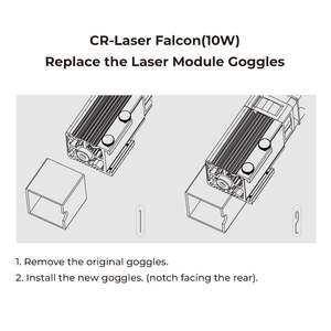 แว่นตาเลเซอร์สำหรับเปลี่ยนแทน CR-Laser Falcon พร้อมกรอบพลาสติกและเลนส์โพลีคาร์บอเนต แว่นตานิรภัยสำหรับเลเซอร์ - Product Image 2