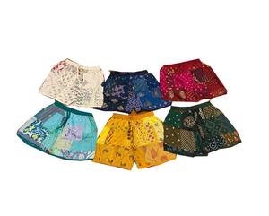 Lot de 50 à 500 pièces indien fait à la main unisexe Patchwork Shorts avec poches Boho Hippie rayonne vêtements de nuit Shorts Super confortable court - Product Image 1