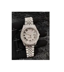 High Quality Trendy Hip Hop Moissanite Diamond Watches Available at Low Price from Indian Exporter and Manufacturer