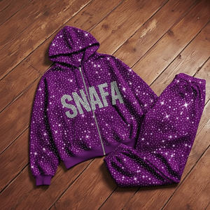 Nuevo Conjunto Deportivo de Invierno para Hombre, con Pedrería, Color Personalizado, Estilo Casual, de Dos Piezas, de Alta Calidad - Product Image 1