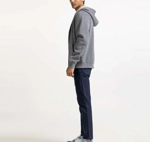 Men's 100% Cotton Solid Color Zipper-Up <b>Hoodies</b> with Custom Logo Print Windproof Oversized Fit New Design Men Hoodie men - Product Image 5