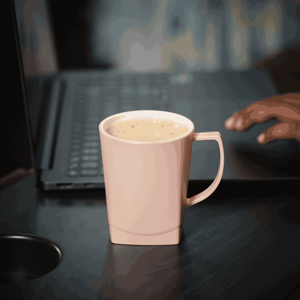 Durable 300ml Pink Unbreakable Plastic Coffee Mug Microwave & Dishwasher Safe for Hot Cold Drinks <b>Car</b> Use & Boiling Water - Product Image 4