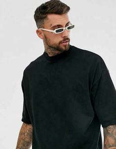 QIANSHI Drop Shoulder Blank Oversized <b>t</b> <b>Shirt</b> Manufacturer Boxy Heavyweight <b>T</b>-<b>shirt</b> for Men Luxury Custom <b>Plain</b> <b>Black</b> <b>t</b> <b>Shirt</b> - Product Image 2