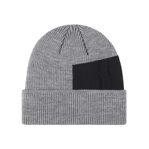 Schlussverkauf Neuheit Herbst Winter individuelles Logo Unisex Kalthut zweifarbig Strick-Kopfbedeckung Beanie-Caps für Herren