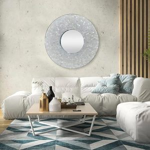 High Quality Modern <b>Round</b> Bone MOP Inlay Wall <b>Mirror</b> Frame Handmade Decorative <b>Mirror</b> Frame Wholesale Price - Product Image 6
