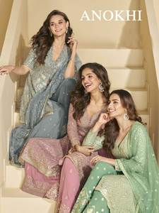 Prêt à l'emploi Faux tissu Georgette motif à manches longues Style islamique Dubai fête spéciale magnifique couleur Salwar costume avec Dupatta - Product Image 3