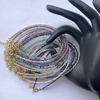 2mm naturel émeraude rubis saphir opale améthyste minuscule délicat minimaliste à facettes perles de pierres précieuses bracelet délicat bijoux en pierre