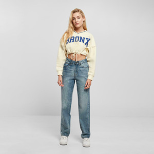 เสื้อครอปแขนยาวคอกลมสำหรับผู้หญิง สีพื้น ผ้าฝ้าย 100%  ตกแต่งด้วยลายปัก ป้ายปัก และคริสตัลที่ด้านหน้า เหมาะสำหรับฤดูหนาว - Product Image 2