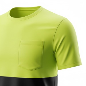 T-shirt de travail à séchage rapide pour homme en maille à manches courtes haute visibilité avec bandes réfléchissantes Caractéristiques anti-poussière en polyester - Product Image 6