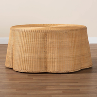 Table basse ronde en rotin naturel festonné faite à la main Table centrale en osier meubles de salon modernes décoration de la maison