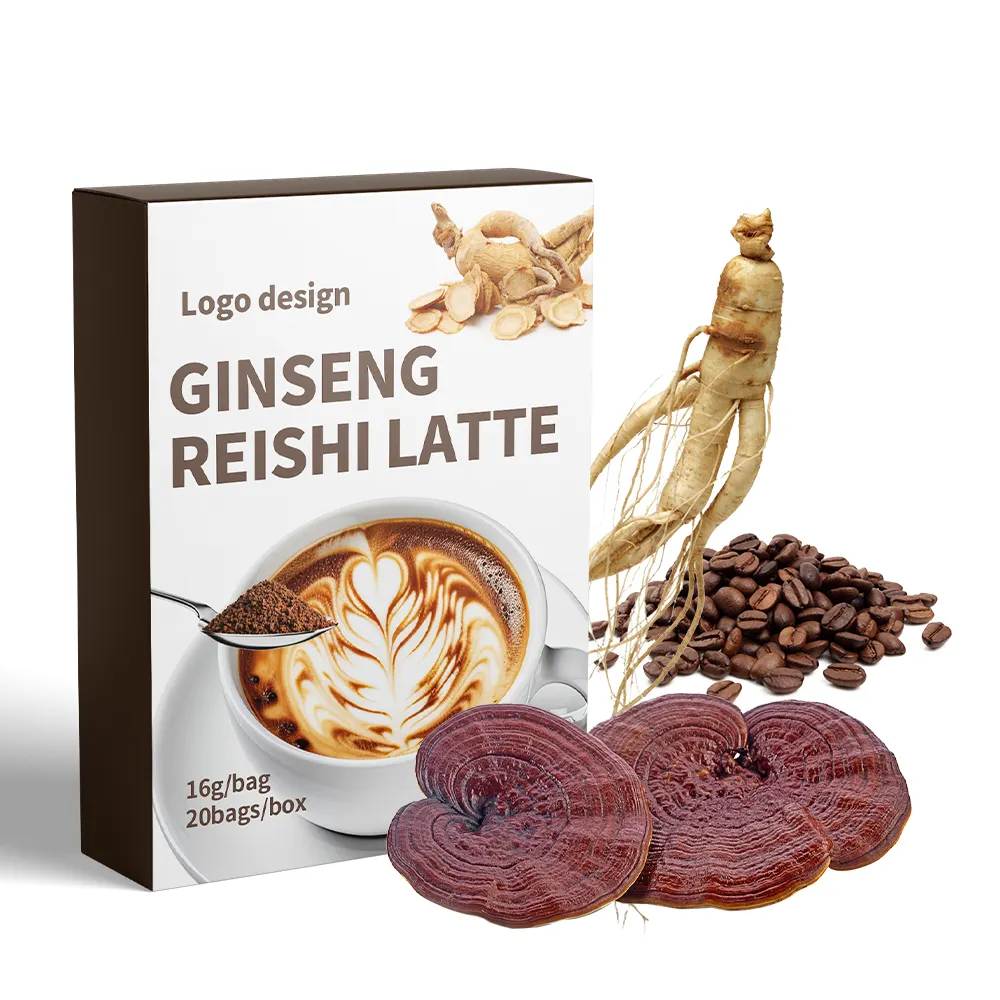 OEM partikel kopi instan Ginseng kering, bubuk kopi instan Ginseng kering beku Arabika Robusta