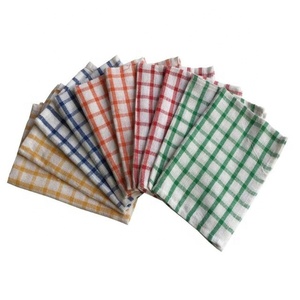 Multi utilidad colorido patrón a cuadros 100% algodón orgánico certificado GOTS Waffle elegante toalla de cocina funcional para hoteles - Product Image 1