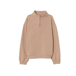 เสื้อสเวตเตอร์แขนยาวแบบสวมศีรษะมีซิปสำหรับผู้หญิงเสื้อสเวตเตอร์แขนยาวผ้าขนแกะเสื้อสวมหัวสำหรับ1/4ผ้าคอตตอนพิมพ์ลาย - Product Image 4