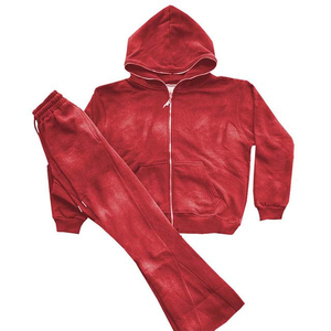 Conjunto Deportivo de Forro Polar para Hombre, Transpirable, Ligero, con Capucha, Color Sólido, Logotipo Personalizado, Corte Regular, Ropa Deportiva de Alta Calidad - Product Image 1