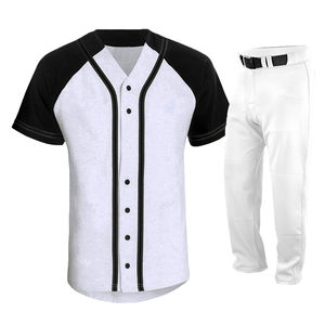 Uniforme de baseball d'été personnalisé, chemise en polyester respirant, logo brodé, séchage rapide, évacuation de l'humidité, uniforme à bandes sublimées - Product Image 2