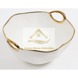 Bol de service personnalisé en acier inoxydable couleur argent avec base de couleur or ou support de vaisselle de fournisseur indien - Product Image 4