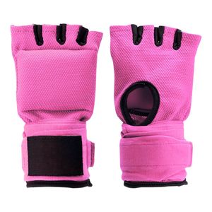 Diseño de logotipo personalizado rojo Gel acolchado medio dedo envolturas de boxeo rápidas hombres entrenamiento deportes gimnasio Fitness envolturas de mano duraderas - Product Image 5