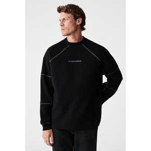 Sudadera GRIMELANGE HAL para Hombre, Corte Regular, Color Piedra, con Cuello Redondo, Diseño Estampado y Detalle de Costura Decorativa - Product Image 3