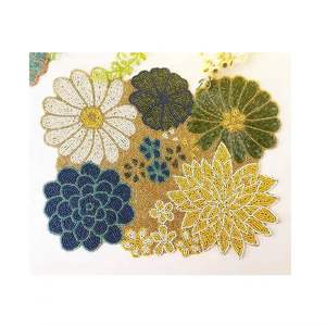 Hot Selling Glass Beaded <b>Place</b> <b>Mat</b> Handmade Glass Beaded Charger Plate Coffee <b>Table</b> Beaded <b>Mat</b> Dinning <b>Table</b> <b>Place</b> <b>Mat</b> - Product Image 4