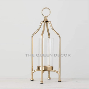 โคมไฟโลหะสแตนเลสร่วมสมัยที่มีด้ามจับและด้านข้างของกระจกได้รับการออกแบบเอฟเฟกต์แสงเรืองแสง - Product Image 3