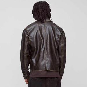 High Quality Men's <b>Winter</b> Genuine <b>Leather</b> <b>Jacket</b> High Quality Fashionable Black Warm <b>Leather</b> <b>Jacket</b> for Online Selling - Product Image 5