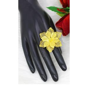 Bagues Bagues de Doigt Dubai Indien Arabe Plaqué Or classique ethnique doré grande taille bagues de doigt taille réglable - Product Image 4