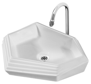 อ่างล้างมือในห้องน้ำสีขาวพรีเมี่ยมพร้อมโครงสร้างเซรามิกที่ทันสมัยและดูแลรักษาง่าย2025เคลือบเงา - Product Image 1