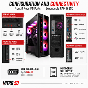 Vente en gros pour PC de jeu Acer Nitro 50 Intel Core Ultra 7 RTX 5060 Ti 16 Go DDR5 1 To SSD Refroidissement Liquide - Product Image 3
