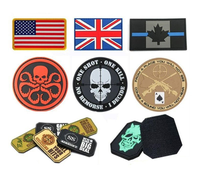 Écussons en PVC brodés à boucle et crochets pour vêtements et chapeaux, logo 3D souple pour uniformes, personnalisation par broderie, à coudre