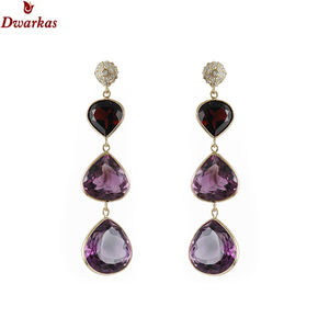 Top qualité meilleure vente usine faite 925 argent sterling améthyste multi pierre boucle d'oreille en gros bijoux lot Jaipur bijoux - Product Image 1