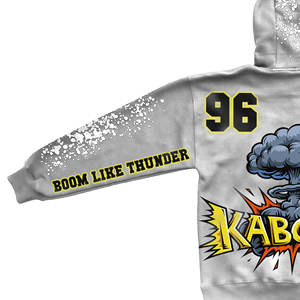 100% Cotton <b>Boys</b> Hoodies Double-Layered Long Sleeve with Acid <b>Wash</b> Distressed Effect Embroidered for Puff Print Winter Wear - Product Image 5