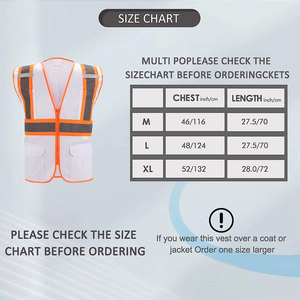 Gilet de travail sans manches de sécurité fluorescent avec poches gilet respirant multi-poches de fournisseurs de confiance - Product Image 4