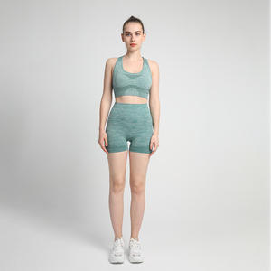 Nuevo Conjunto de Yoga de Alta Calidad, Personalizado, OEM, Venta al por Mayor de Fábrica, Mezcla de Nailon y Elastano, Transpirable, con Logotipo en la Parte Delantera - Product Image 1