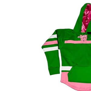 Sweat-shirt à capuche en molleton épais brodé AKA 1908 Green Hockey - Unisexe - Streetwear |   pour les sororités - Product Image 3