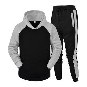 Survêtements de rue en polaire légers et confortables pour hommes, vêtements de course, vente en gros, couleur personnalisée, ensemble de survêtements à cordon - Product Image 2