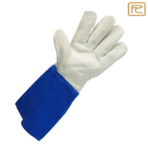 Guantes DE SEGURIDAD DE CUERO dividido de vaca marrón de grado AB, guantes de trabajo antideslizantes duraderos anticalor para soldadura TIG de construcción Industrial - Product Image 4