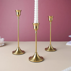Hot Product Creative Light Living Room Decoration Candle Holder Metal in <b>Brass</b> Hot Selling Fancy Candle Making Stand - Product Image 3