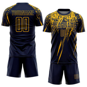 Camiseta de fútbol personalizada 2025-2026 que absorbe la humedad ligero amarillo marino sublimación uniforme de fútbol nombre del equipo personalizado - Product Image 2