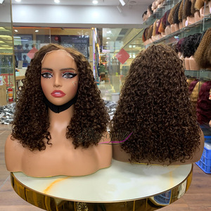 Best Seller Pixie Curly <b>Wig</b> 5x5 Transparent Lace Closure Super Double Drawn 100% Virgin Human Hair Natural Curly Style - Product Image 3