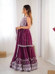 Colección 2025 para el Festival de la India: Conjunto de Salwar Kameez Dupatta para Mujer, en Faux Georgette con Bordado de Hilo, de Secado Rápido, para Todas las Temporadas, Ideal para Fiestas - Product Image 4