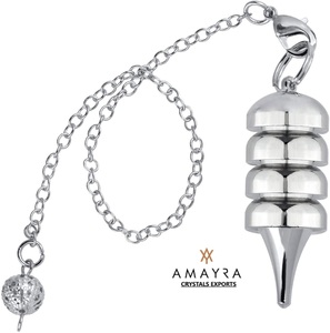 Mayorista Cristales Amayra Exportaciones Latón Drowsing 4 Placa Anillo Plata Metal Punto Egipcio Péndulos Piedra Semipreciosa Artesanía - Product Image 5