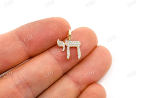 Colgante Minimalista Chai Hebreo Diamante GIA Certificado 14K Oro Alta Calidad Hip Hop Aniversario 0,30 CTW GH/SI Pases Diamante - Product Image 4